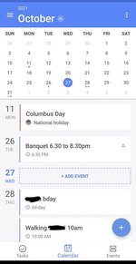 Calendar phone app