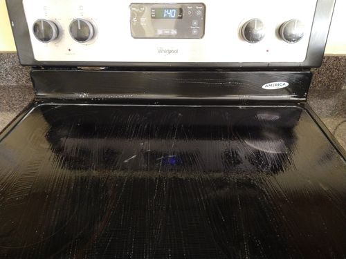 Letting the stove top sit with detergent on it