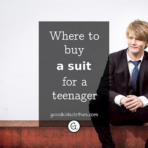 Teenage boy in suit sitting on a bench